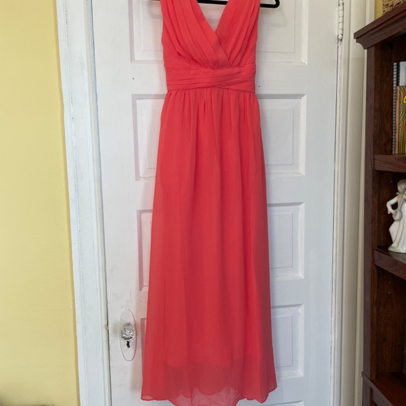 Happy Rose NWT Junior Girls Long Chiffon Coral Party Dress Size 16 - Picture 3 of 9